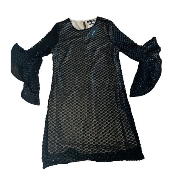 NWT Miss Me Bell Sleeve black dress size medium D - Picture 1 of 8
